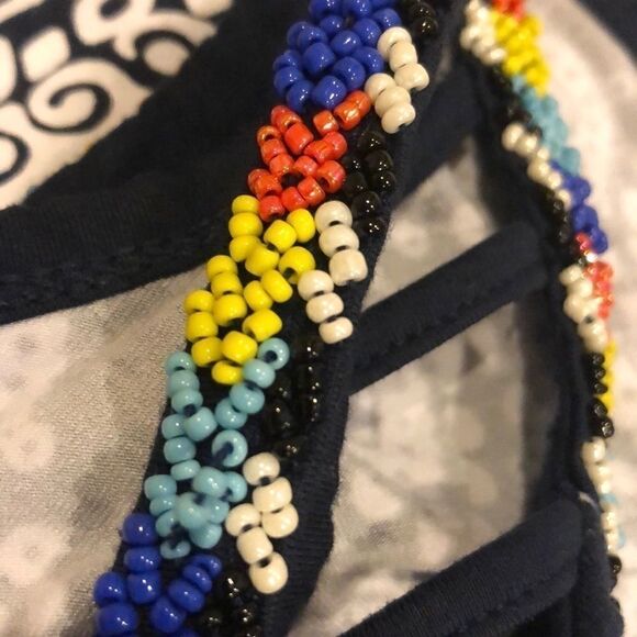 Flowers by Zoe Black & White Beaded Dress/Cover-up - Picture 5 of 7